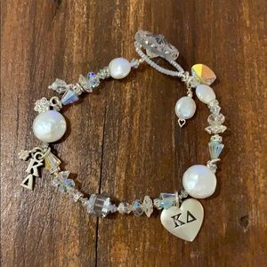 Swarovski Crystal and Pearl Kappa Delta Bracelet